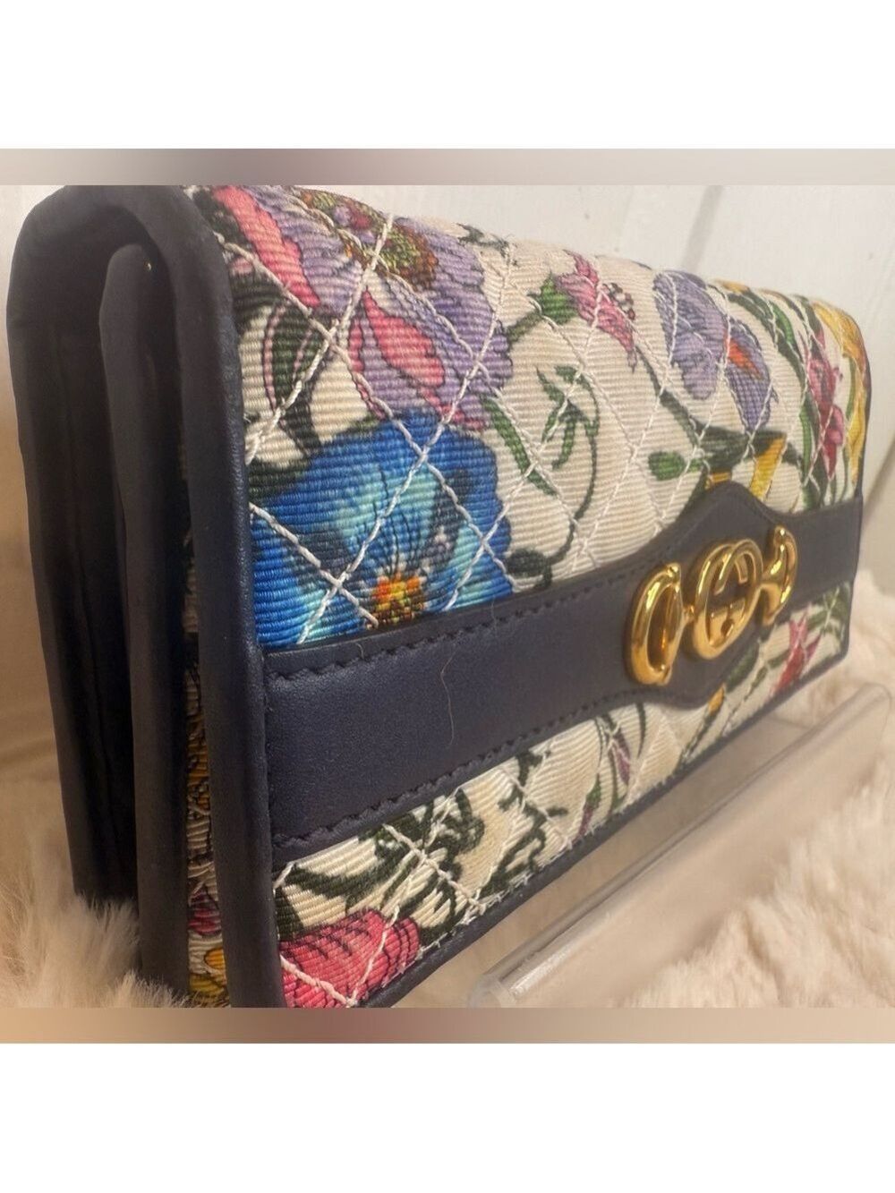 GUCCI ZUMI FLORA CANVAS LEATHER LONG BIFOLD WALLET 8BE1524
. - Picture 5 of 16